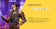 Login screen of official rewards redemption site (Image via Garena)